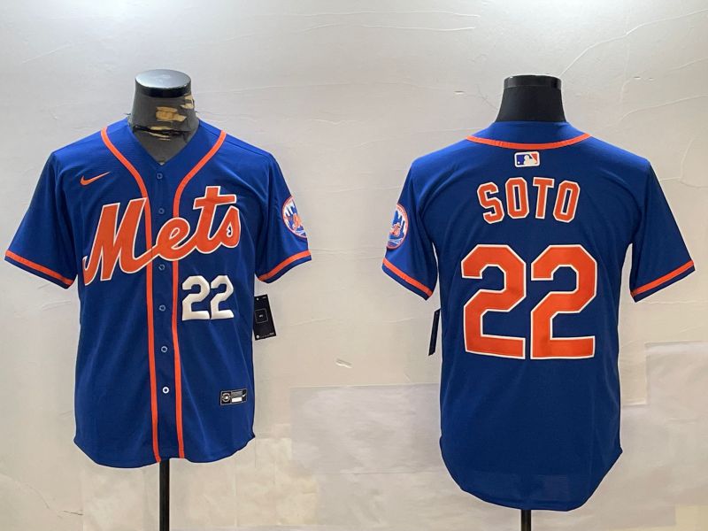 Men New York Mets #22 Soto Blue Game 2024 Nike MLB Jersey style 12161->new york mets->MLB Jersey